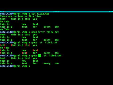 Grepping for Tabs Linux Shell Tutorial - BASH