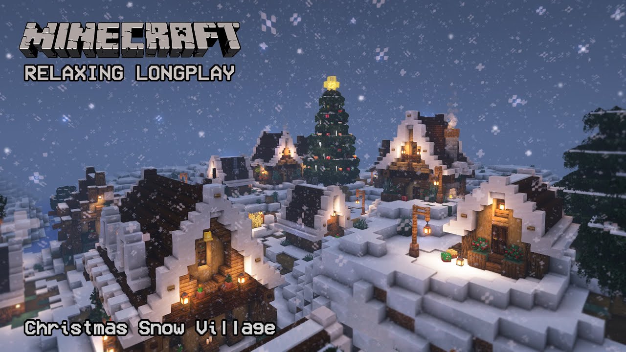 Minecraft Relaxing Longplay - Christmas Snow Village - Village Transformation (No Commentary) 1.19