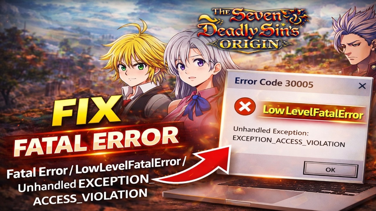 Fix The Seven Deadly Sins Origin Fatal Error/LowLevelFatalError