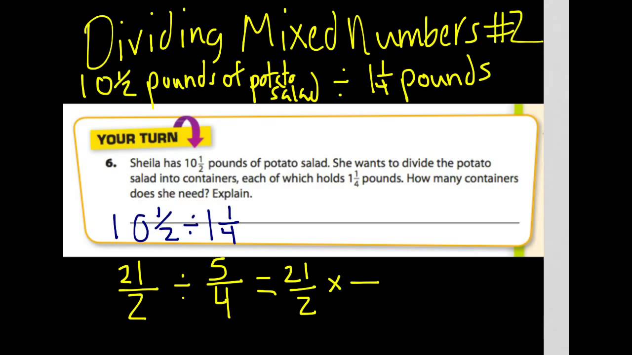Dividing Mixed Numbers # 2 - YouTube