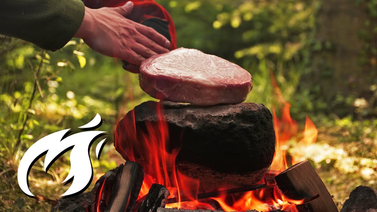 A5 Kobe Steak auf heißem Stein gegrillt | Fire Kitchen ASMR 🔥🔥🔥
