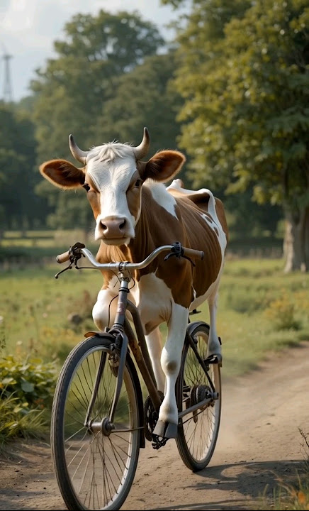 Momen lucu naik sepeda ala sapi #sapi #sapi #videosapi #hewanlucu #youtubeshorts #shorts