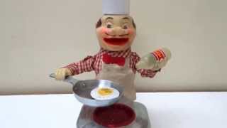 50s TIN BATTERY/OP YONEZAWA ** CHEF COOK **  JAPAN