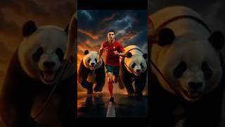 Messi Neymar ambppe pandas vs Ronaldo panda #football #ronaldoai #messi #viral #ai #aifunny