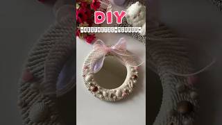 🌸 DIY Thread Mirror Frame | Aesthetic Wall Decor #shorts #viralshort #diy #trending