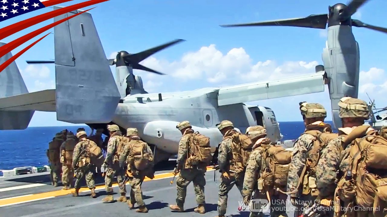 US Marines 31st MEU Remote Island Raid on Ospreys -  強襲揚陸艦からオスプレイで離島急襲訓練(伊江島) 米海兵隊