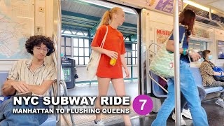 NYC Subway Ride 7 Train Manhattan Hudson Yards to Flushing Main Street Queens