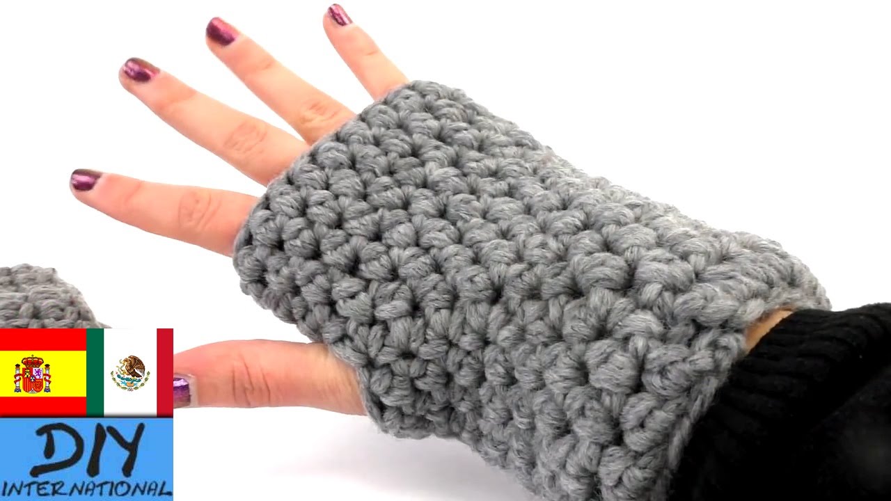 Cómo hacer guantes con ganchillo Paso a Paso - Guantes sin Dedos a Crochet - DIY Tutorial - YouTube