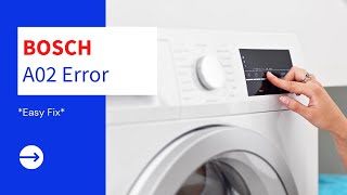 How To Fix Bosch A02 Error