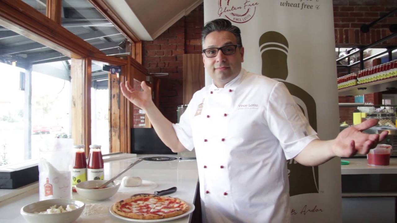Cooking gluten free pizza in a woodfire oven, with Vince Lotito YouTube