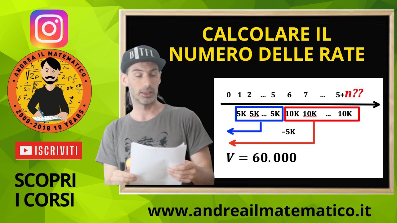 Matematica Rata CALCOLARE IL NUMERO DI RATE DI UNA RENDITA - Esercizi di matematica ...