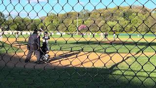 Cedar Grove Baseball at Bloomfield 4/20/26. A close call.