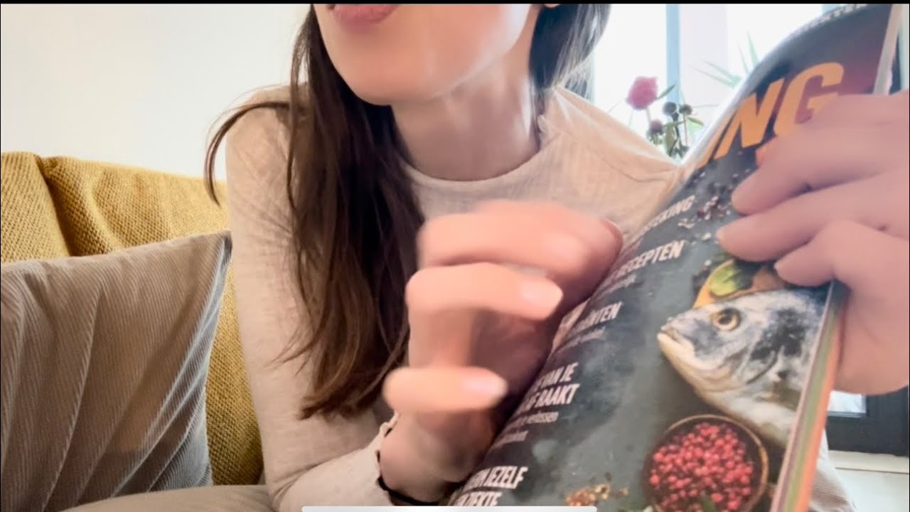 ASMR Page Turning, Squeezing, Whispering, Reading, Gripping, Tapping, Tracing, Flipping Magazine