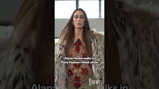 Alana Hadid struts down the runway at the Trashy Clothing show at Paris Fashion Week.