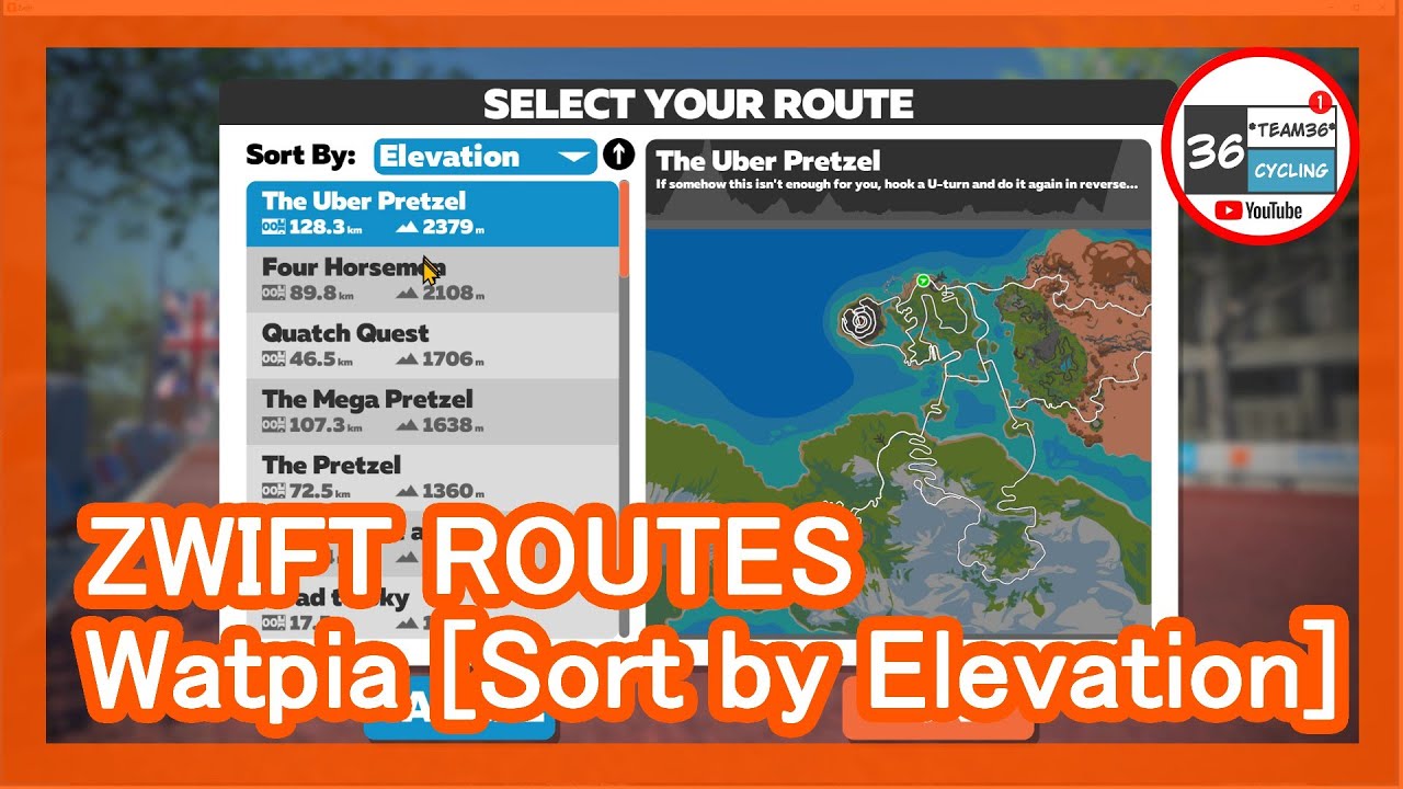 Zwift Watpia ROUTES Elevation YouTube