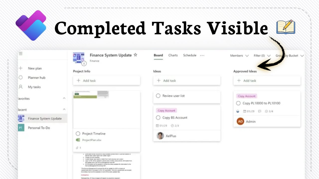 How to view completed tasks in Microsoft Planner - YouTube