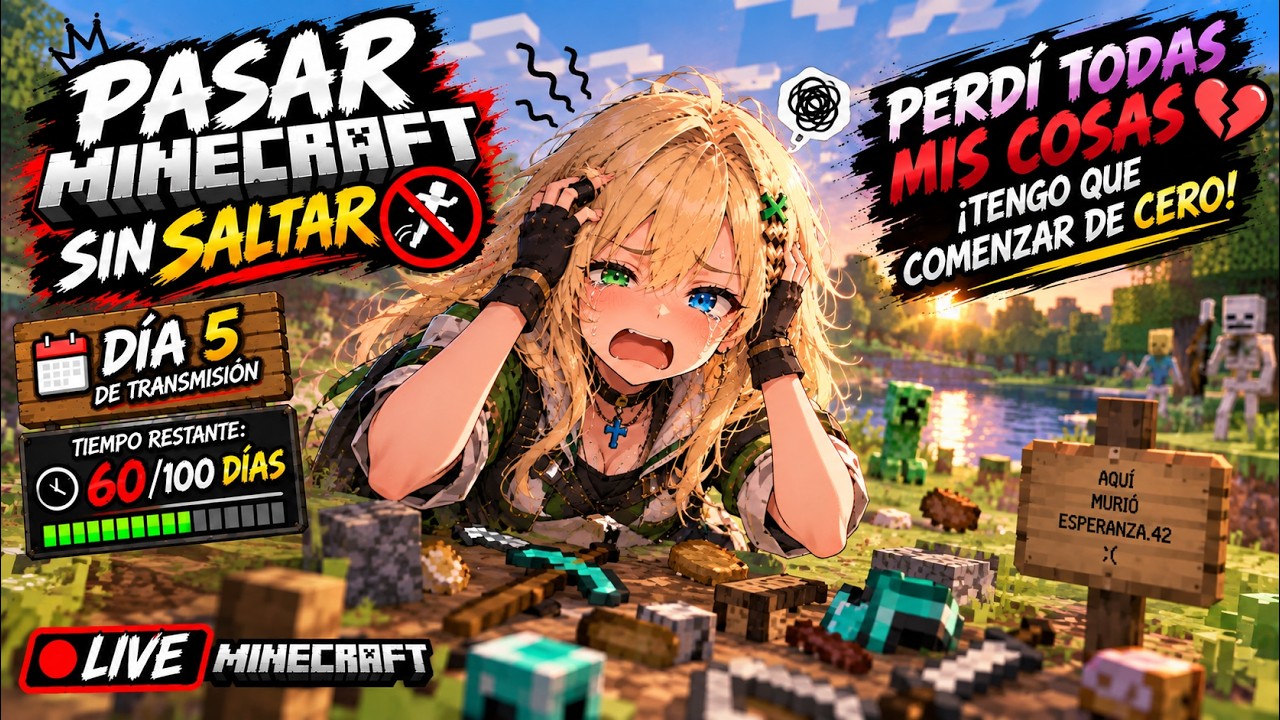 Desafío: Pasar Minecraft en 100 Dias  ¡SIN SALTAR! - Dias restantes: 60/100 | LIVE 🔴 Minecraft