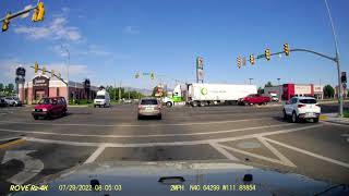 Core Mark truck casually runs the red