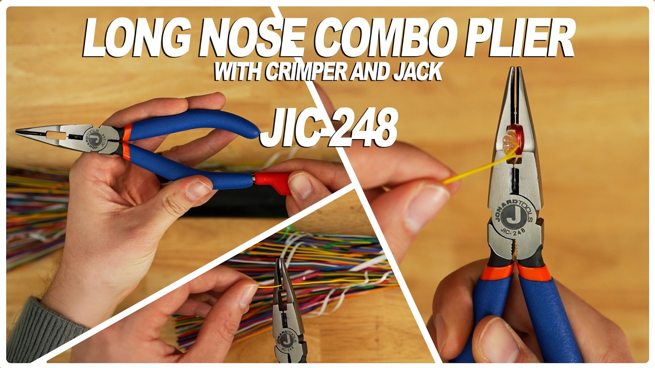 Jonard Tools Long Nose Combo Plier w/ Crimper and Jack (JIC-248