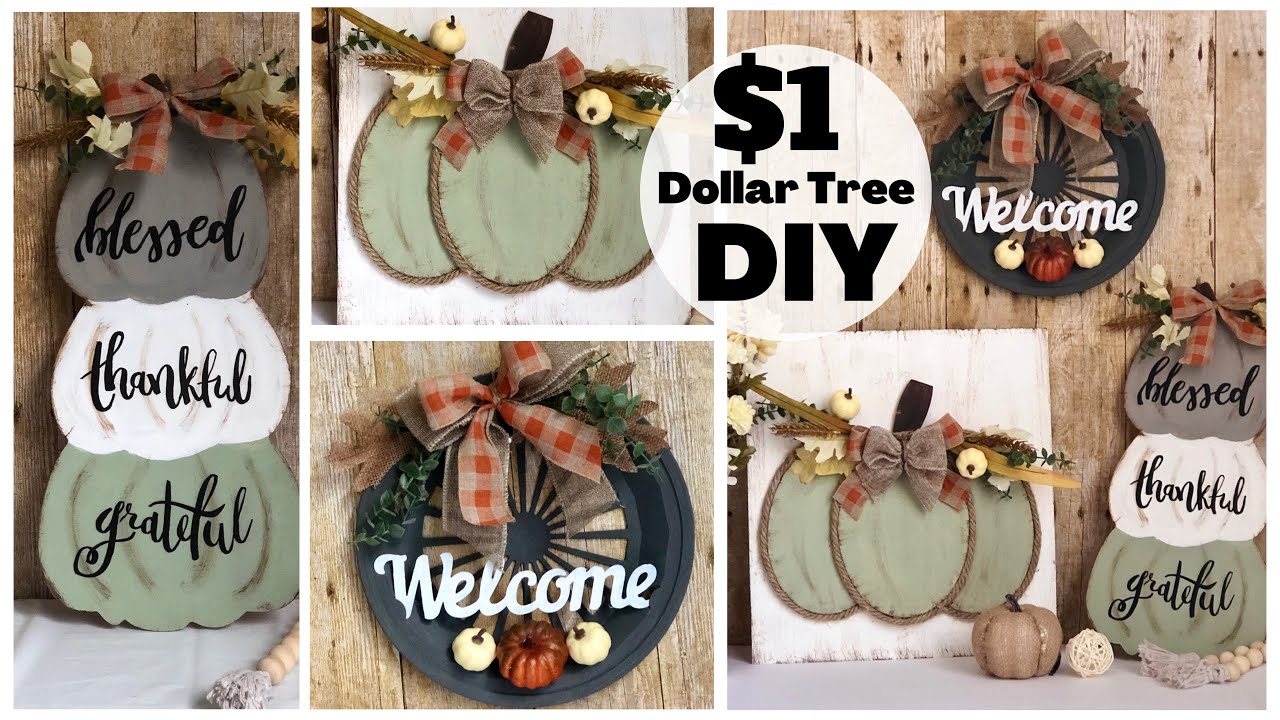 Dollar Tree DIY | Easy HIGH-END Fall Farmhouse Home Decor | Fall 2020