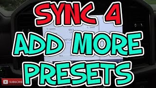 2021 Ford SYNC 4 - Add More Presets - HDRADIO and Sound Modes