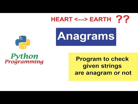 Python Tutorials - Anagrams | Program To Check Given Two Strings Are Anagram or Not