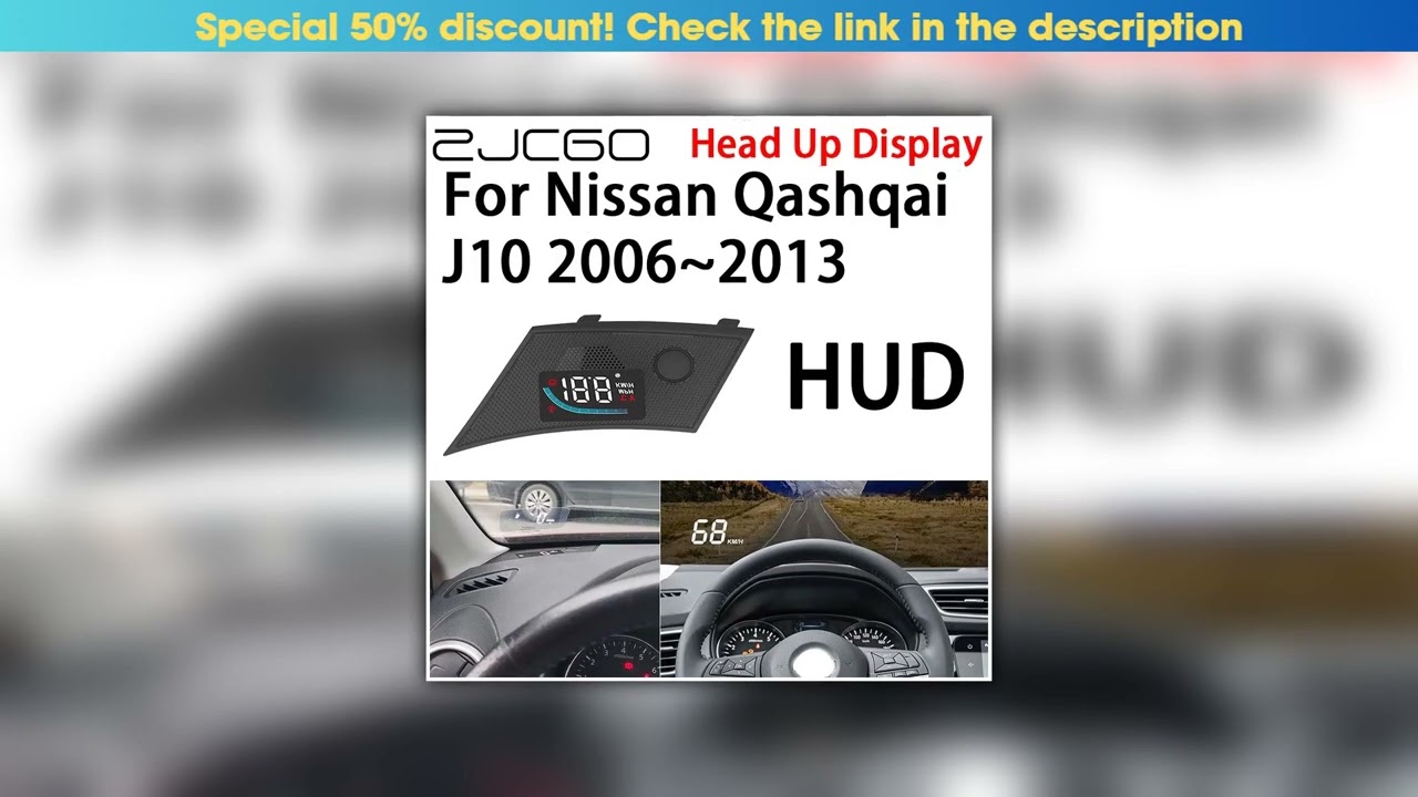 Get ZJCGO Car HUD Head Up Display Speedometer Projector Alarm Electronic Accessories for Nissan Qas