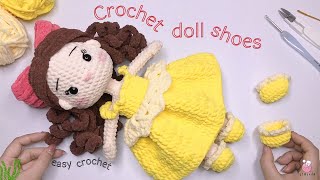 How to Crochet Shoes for Princess Belle Doll 🥿💖 | Easy Beginner Tutorial screenshot 5