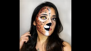 Full Face Leopard Face Paint Design by Francesca Marchitelli
