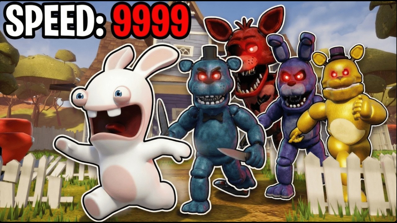 Crazy Rabbid Plays Hello Neighbor: FREDBEAR, FOXY & BONNIE, BEAR 5 Mods (compilation)