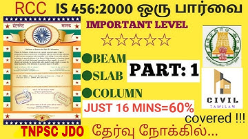 பாதி முடிஞ்சு |RCC IS456 2000 code book in Tamil | ALMOST 60% Covered For TNPSC JDO 2023|PART-1