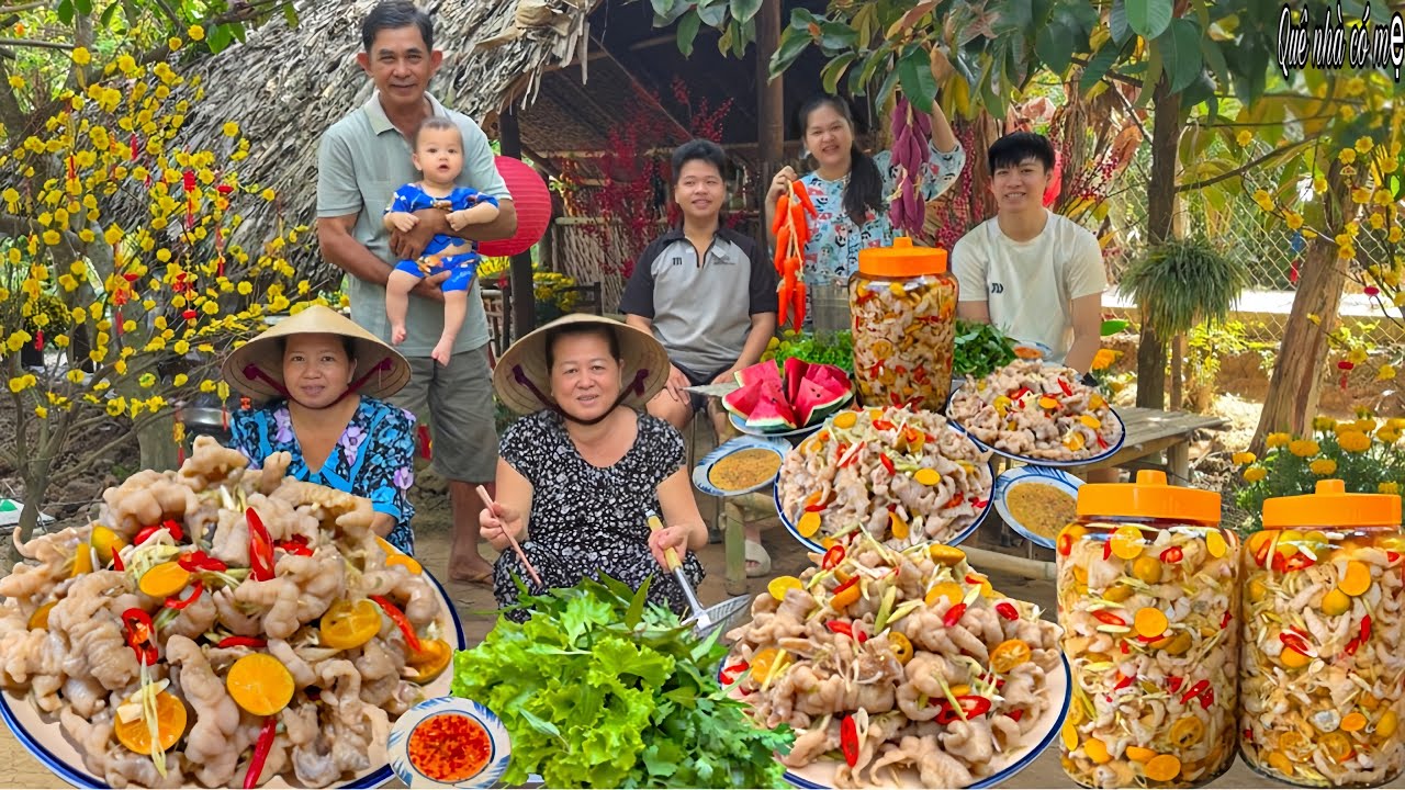 Chân Gà Rút Xương Ngâm Sả Tắc | Món Ăn Ngày Tết Gia Đình Quê Ngày Tết || Soaked chicken feet
