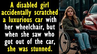 A girl accidentally scratched a luxurious car with her wheelchair, but when she saw who got out...