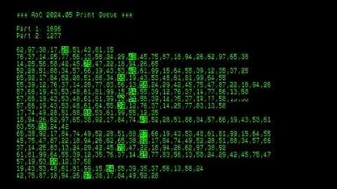 Advent of Code 2024 day 5 (in Pascal, on 8-bit CP/M)