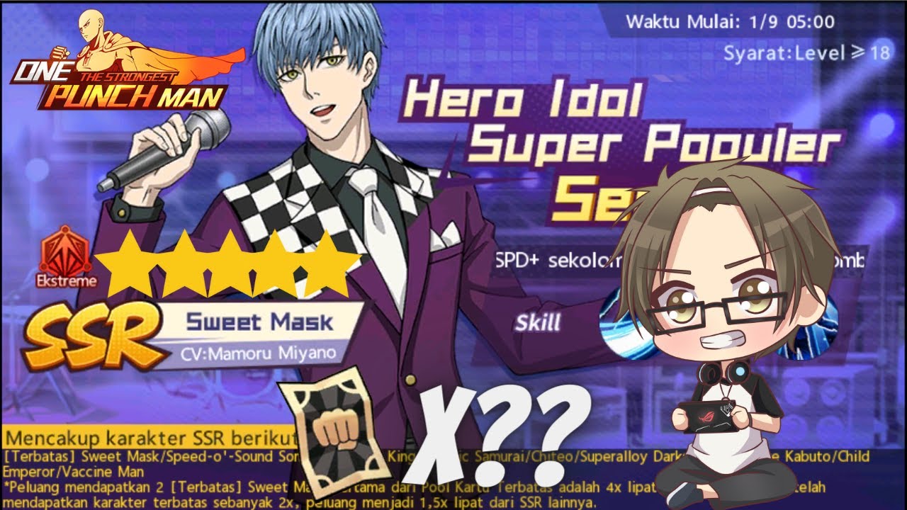 🔴GACHA SWEET MASK SSR - One Punch Man The Strongest