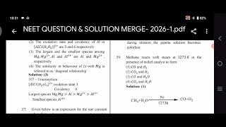 NEET EXAM MAY 03.05.26 CHEMISTRY (TM) ANSWER KEY