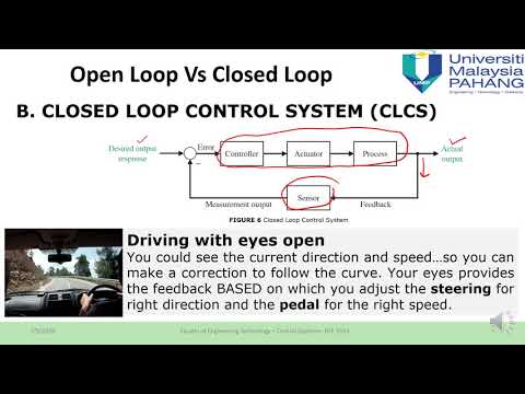 Control system (open loop vs closed loop)