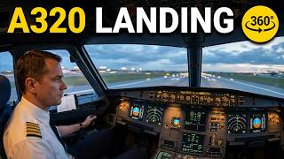 A320 CFM 360° Cockpit Landing at Moscow Domodedovo | Real Airline Pilot POV