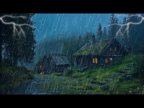 El sueño más rápido con lluvia intensa durante 24 horas: Duerme rápido y profundamente - ASMR