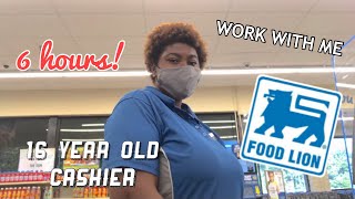 SPEND A DAY WITH ME AT WORK!! TEEN CASHIER AT FOOD LION! RETAIL