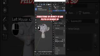 Transforma Un Monkey En Una Pelota En Blender 3D #blender #tutorial #shorts #youtube