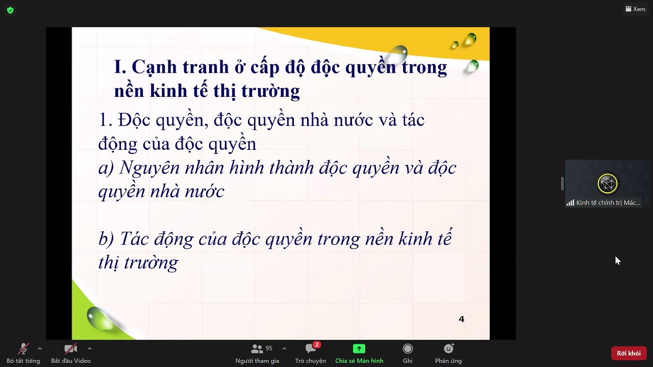 KTCT - Chương 4( Phần 1): Cạnh tranh và độc quyền trong nền kinh tế thị trường