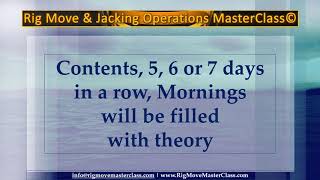 Online Jacking & Rig move Operations Training Course with Recognized Certification by Nautical Inst