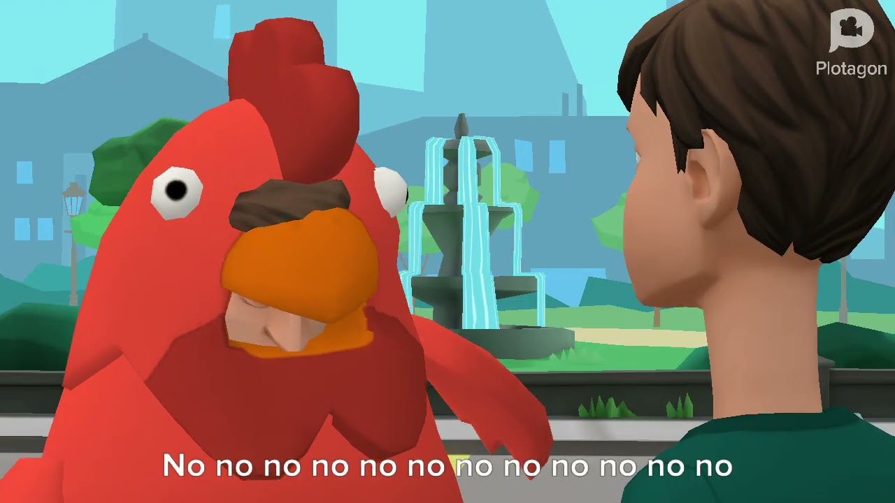 Evil Chicken Beats up Caillou and gets grounded 