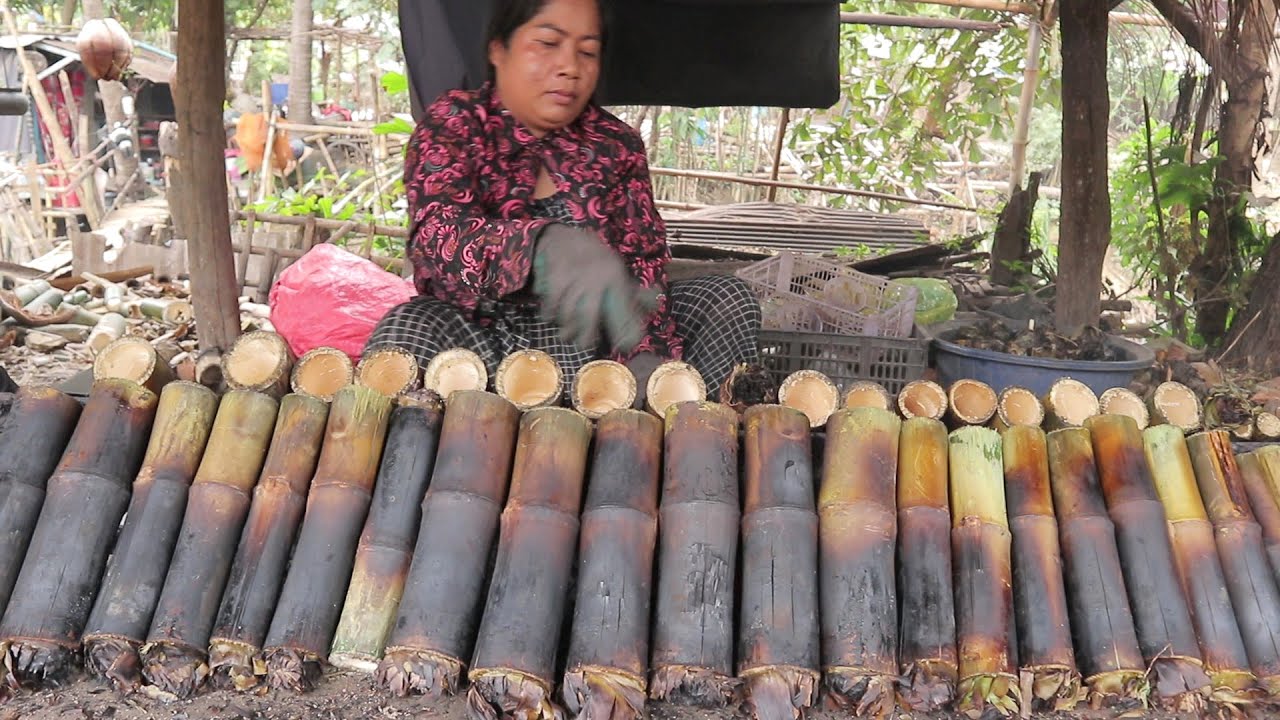 BURN STICKY RICE IN BAMBOO IN 1HOUR IT'S CALL KRORLANN/DELICIUS AND ...