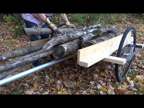 Homemade Cart - flatbed wagon with removable deck for long firewood or garden supplies