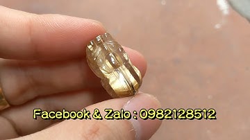 Tỳ hưu thạch anh tóc vàng bã mía đồng trục trong vắt ánh kim sáng rực size nhỡ