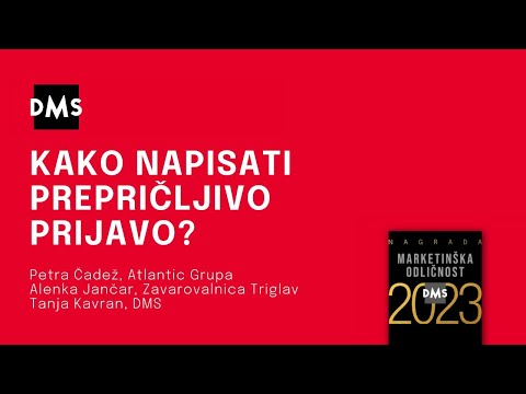 Kako napisati prepričljivo prijavo za Marketinško odličnost?