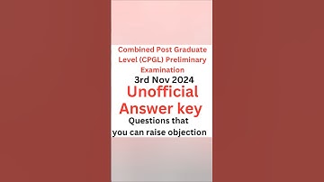 OSSC Combined Postgraduate level preliminary exam (CPGL) Unofficial answer key - 3rd Nov#ossccpgl