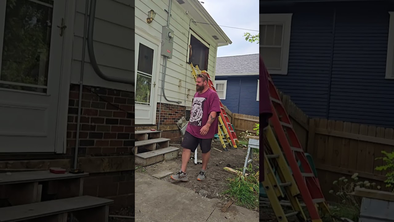 cutting out a door opening. removing windows. building a header. construction demolition 